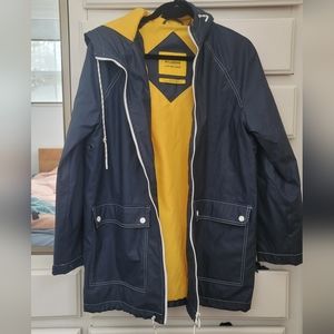 Navy blue raincoat